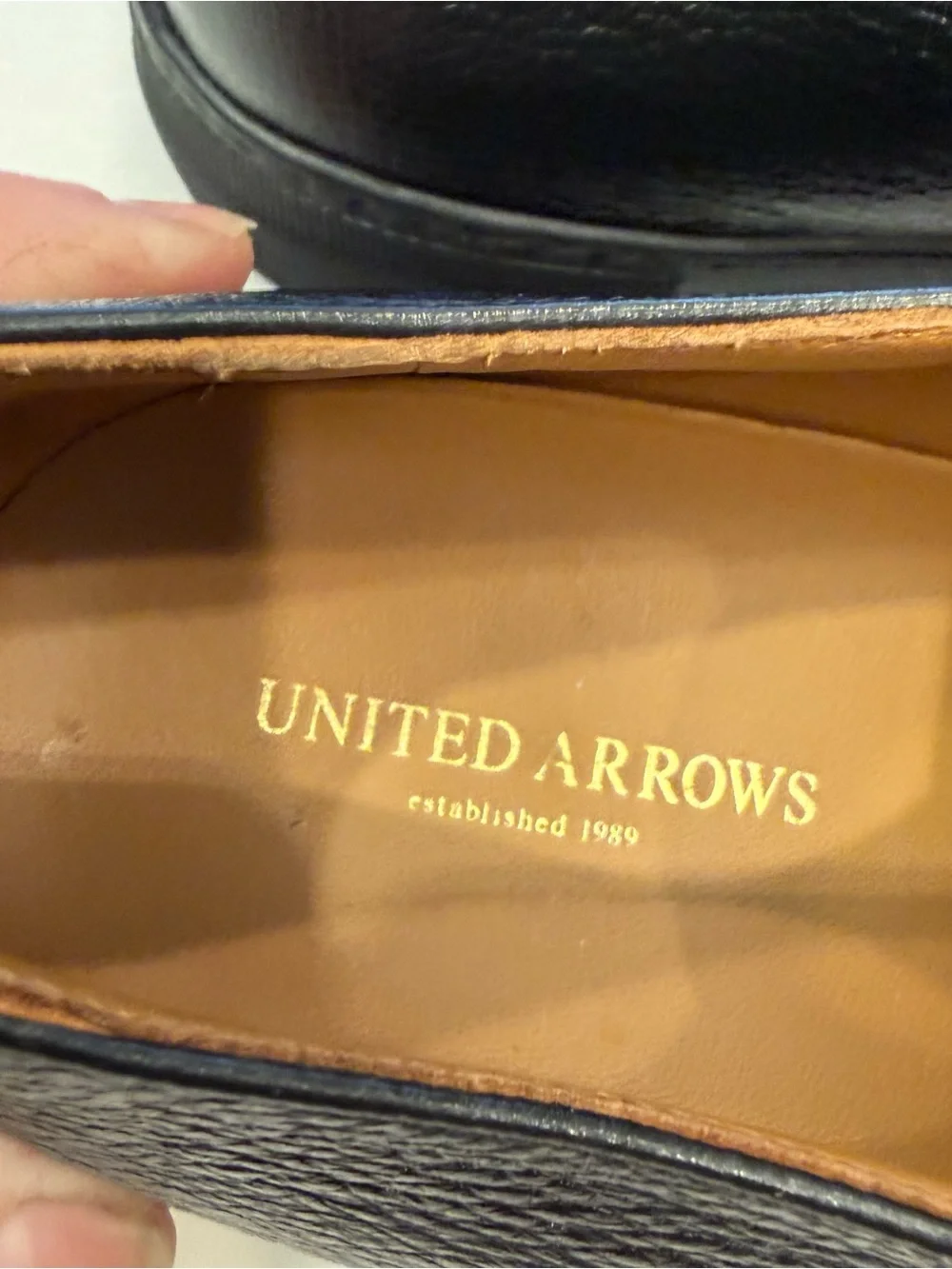 United Arrows Men’s Double Monk Shoes Sneakers Black Leather Sz US 10.5  EU44NEW